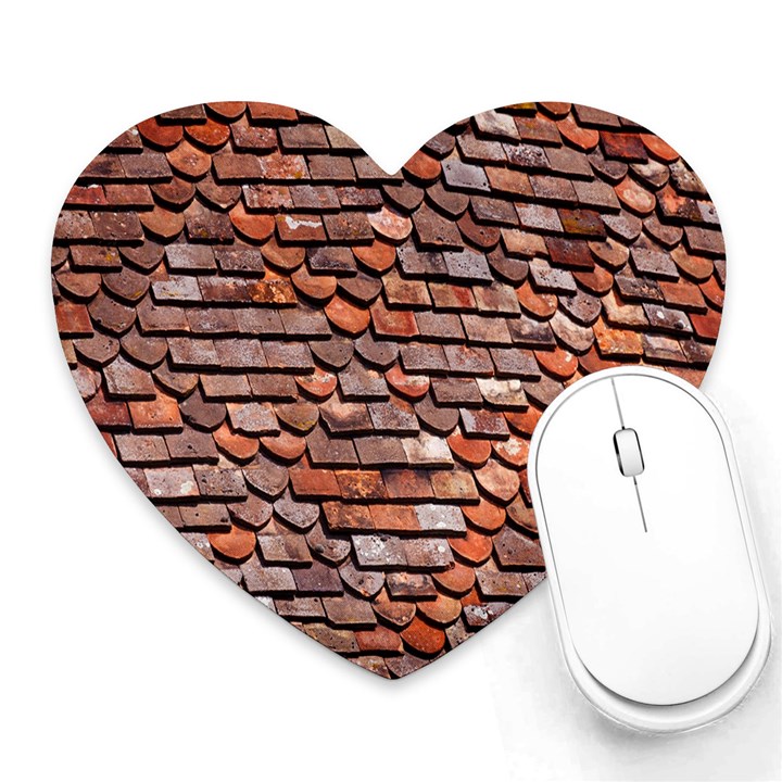 Roof Tiles On A Country House Heart Mousepads