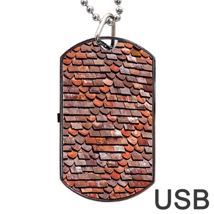 Roof Tiles On A Country House Dog Tag USB Flash (One Side)