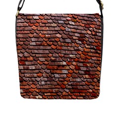 Roof Tiles On A Country House Flap Messenger Bag (l)  by Amaryn4rt