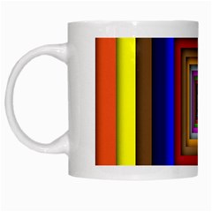 Square Abstract Geometric Art White Mugs