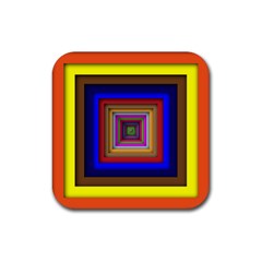 Square Abstract Geometric Art Rubber Coaster (Square) 