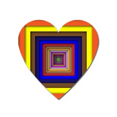 Square Abstract Geometric Art Heart Magnet