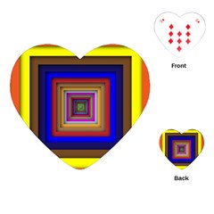 Square Abstract Geometric Art Playing Cards (Heart) 