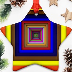 Square Abstract Geometric Art Star Ornament (Two Sides)