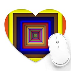 Square Abstract Geometric Art Heart Mousepads