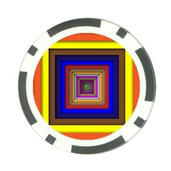 Square Abstract Geometric Art Poker Chip Card Guard