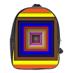 Square Abstract Geometric Art School Bags(Large) 