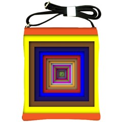 Square Abstract Geometric Art Shoulder Sling Bags by Amaryn4rt