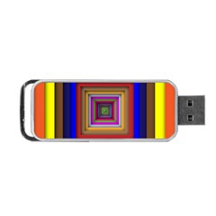 Square Abstract Geometric Art Portable Usb Flash (one Side) by Amaryn4rt