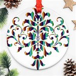 Damask Decorative Ornamental Ornament (Round) Front