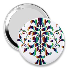 Damask Decorative Ornamental 3  Handbag Mirrors by Amaryn4rt