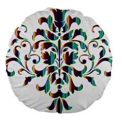 Damask Decorative Ornamental Large 18  Premium Round Cushions by Amaryn4rt