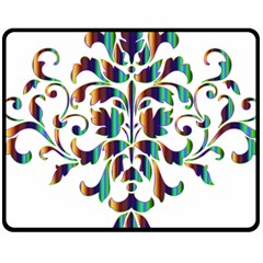 Damask Decorative Ornamental Double Sided Fleece Blanket (medium)  by Amaryn4rt