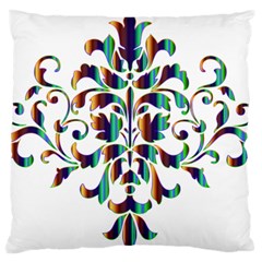 Damask Decorative Ornamental Large Flano Cushion Case (one Side) by Amaryn4rt