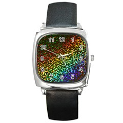 Construction Paper Iridescent Square Metal Watch by Amaryn4rt