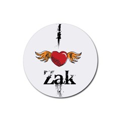 I Heart Zak Rubber Round Coaster (4 Pack)  by badwolf1988store