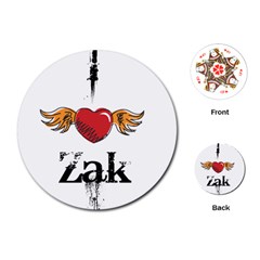 I Heart Zak Playing Cards (round)  by badwolf1988store