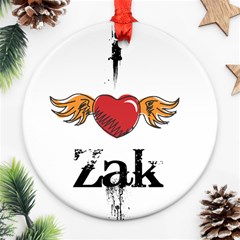 I Heart Zak Round Ornament (two Sides) by badwolf1988store