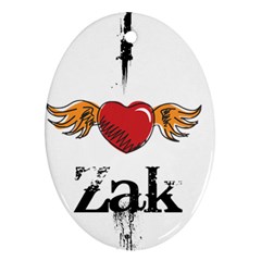 I Heart Zak Oval Ornament (two Sides) by badwolf1988store