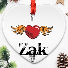 I Heart Zak Heart Ornament (two Sides) by badwolf1988store