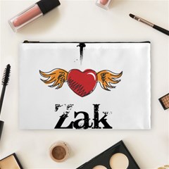 I Heart Zak Cosmetic Bag (large)  by badwolf1988store