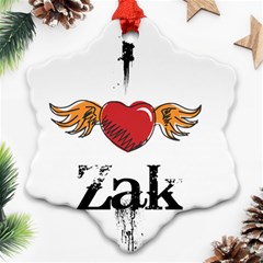 I Heart Zak Ornament (snowflake) by badwolf1988store