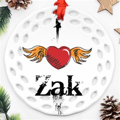 I Heart Zak Round Filigree Ornament (two Sides) by badwolf1988store