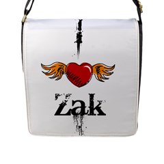 I Heart Zak Flap Messenger Bag (l)  by badwolf1988store