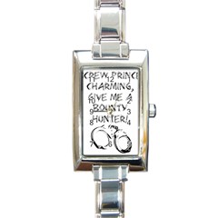 Give Me A Bounty Hunter! Rectangle Italian Charm Watch by badwolf1988store