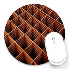 Metal Grid Framework Creates An Abstract Round Mousepads by Amaryn4rt