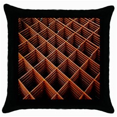 Metal Grid Framework Creates An Abstract Throw Pillow Case (black) by Amaryn4rt