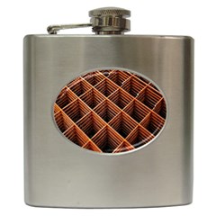 Metal Grid Framework Creates An Abstract Hip Flask (6 Oz) by Amaryn4rt