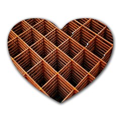 Metal Grid Framework Creates An Abstract Heart Mousepads by Amaryn4rt