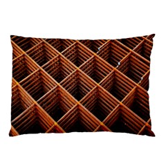 Metal Grid Framework Creates An Abstract Pillow Case (two Sides) by Amaryn4rt