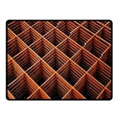 Metal Grid Framework Creates An Abstract Double Sided Fleece Blanket (small)  by Amaryn4rt