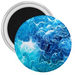 Fractal Occean Waves Artistic Background 3  Magnets by Amaryn4rt