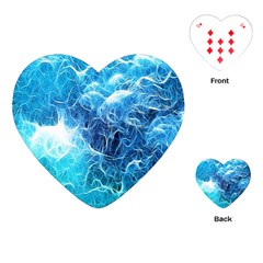 Fractal Occean Waves Artistic Background Playing Cards (heart)  by Amaryn4rt