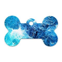 Fractal Occean Waves Artistic Background Dog Tag Bone (one Side) by Amaryn4rt