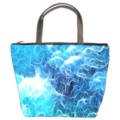 Fractal Occean Waves Artistic Background Bucket Bags by Amaryn4rt