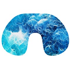 Fractal Occean Waves Artistic Background Travel Neck Pillows by Amaryn4rt