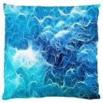 Fractal Occean Waves Artistic Background Large Flano Cushion Case (One Side) Front