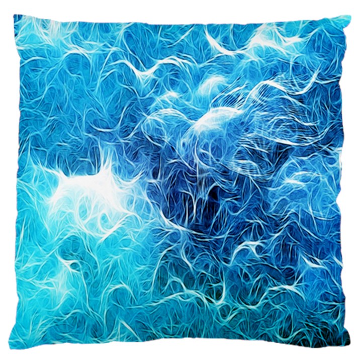 Fractal Occean Waves Artistic Background Large Flano Cushion Case (One Side)