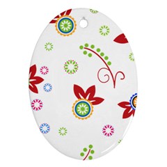 Colorful Floral Wallpaper Background Pattern Ornament (oval) by Amaryn4rt