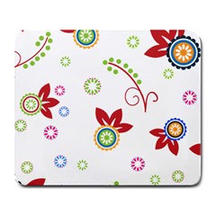 Colorful Floral Wallpaper Background Pattern Large Mousepads by Amaryn4rt