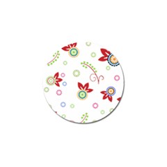 Colorful Floral Wallpaper Background Pattern Golf Ball Marker (4 Pack) by Amaryn4rt