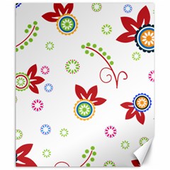 Colorful Floral Wallpaper Background Pattern Canvas 20  X 24   by Amaryn4rt