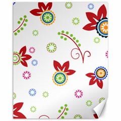 Colorful Floral Wallpaper Background Pattern Canvas 11  X 14   by Amaryn4rt