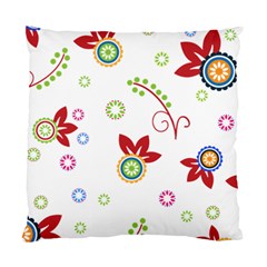 Colorful Floral Wallpaper Background Pattern Standard Cushion Case (one Side) by Amaryn4rt