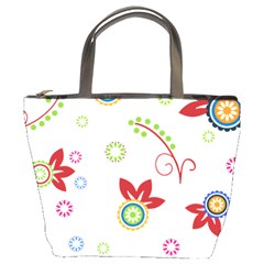 Colorful Floral Wallpaper Background Pattern Bucket Bags by Amaryn4rt