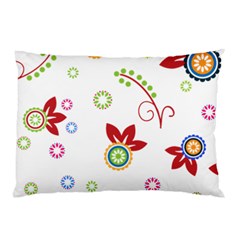 Colorful Floral Wallpaper Background Pattern Pillow Case by Amaryn4rt